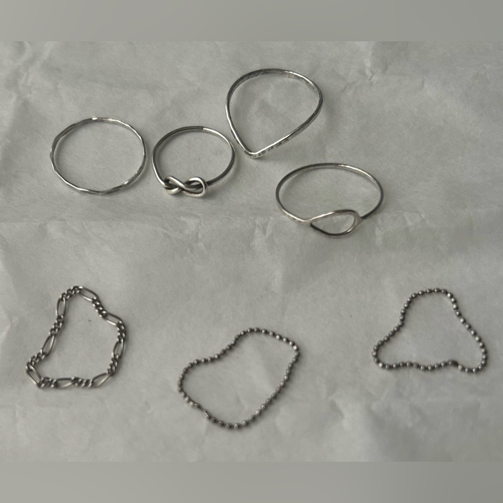 Set of 7 Silver Stacking Rings from Catbird, Erica Weiner,  others